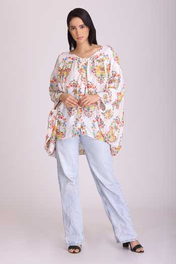 Alpona Designs By Soham Acharya Camel Print Top 