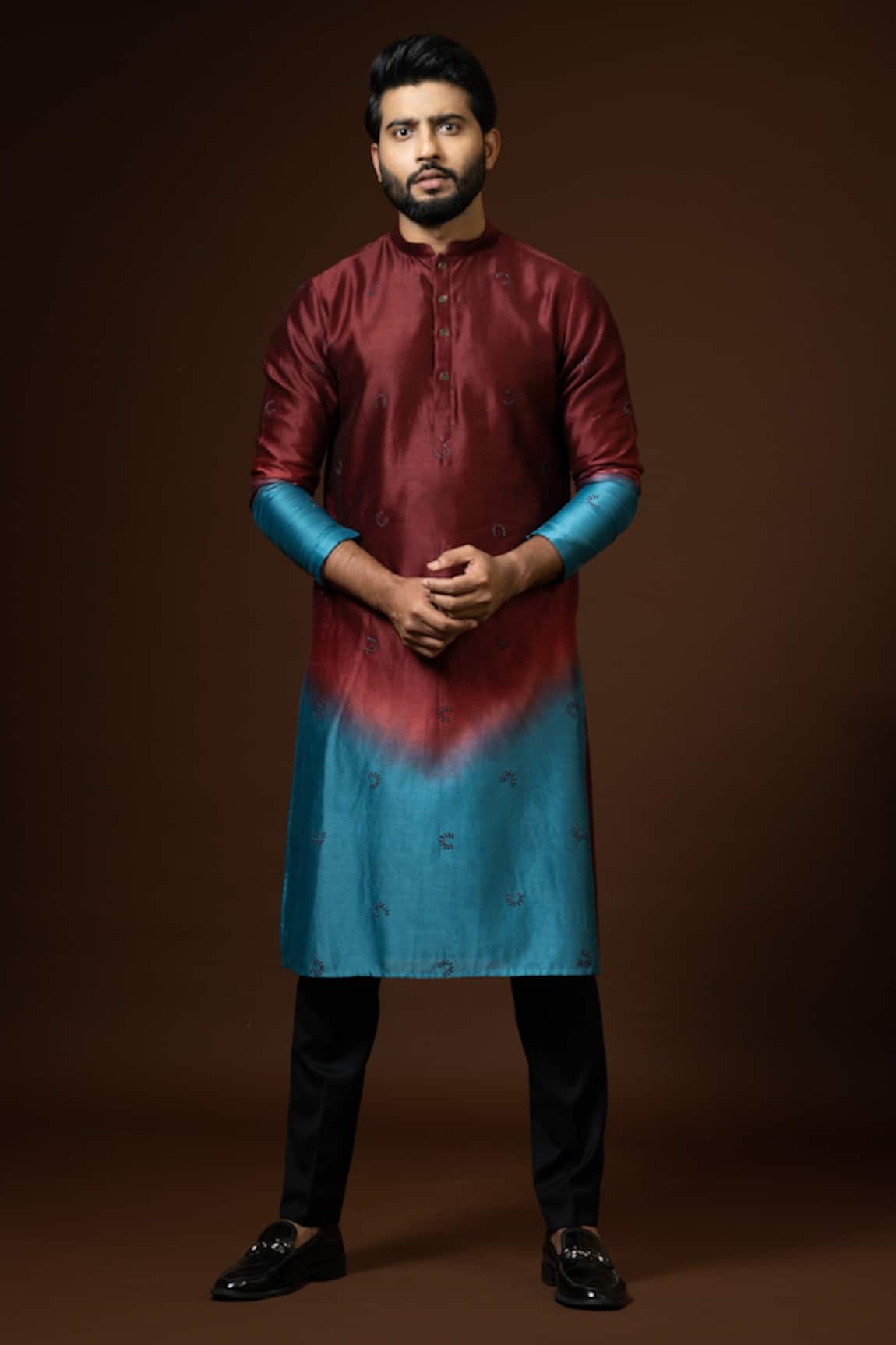 PAARSH Ombre Embroidered Kurta Set