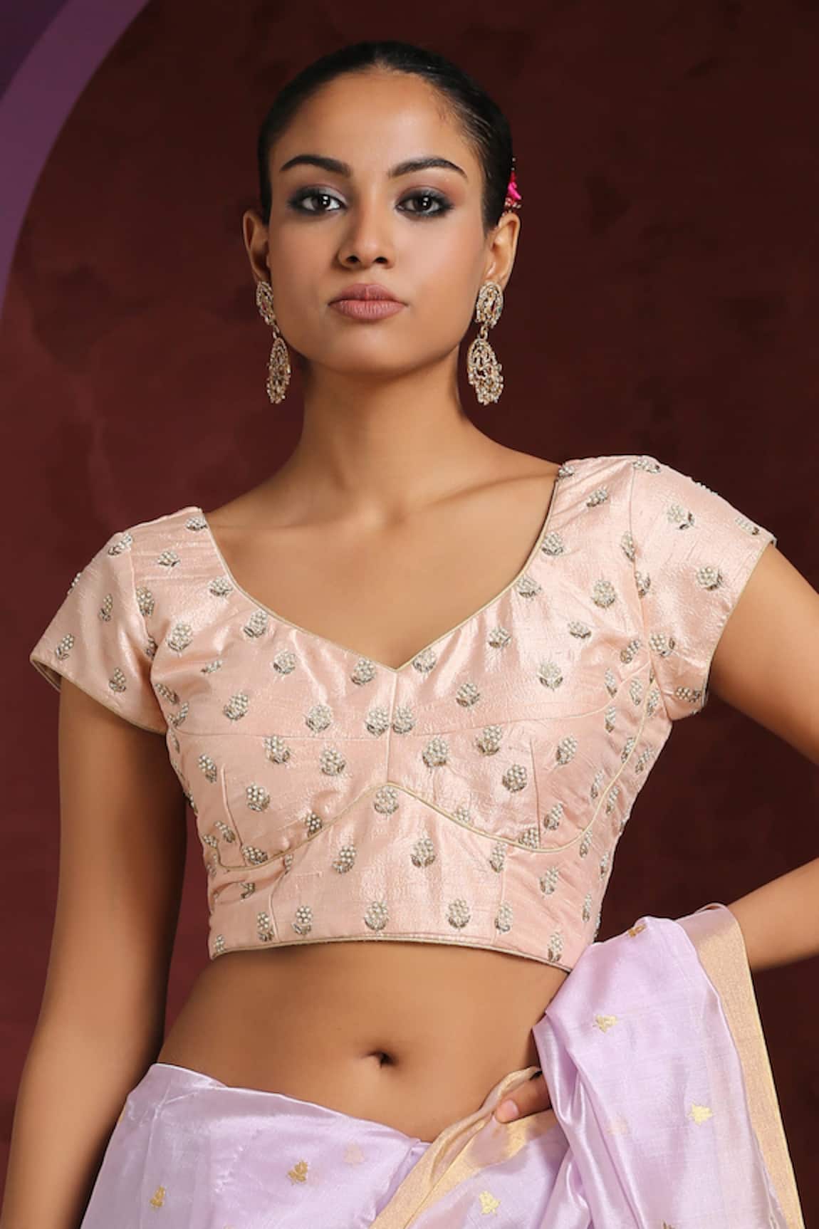 Weaver Story Pearl Floral Hand Embroidered Blouse 