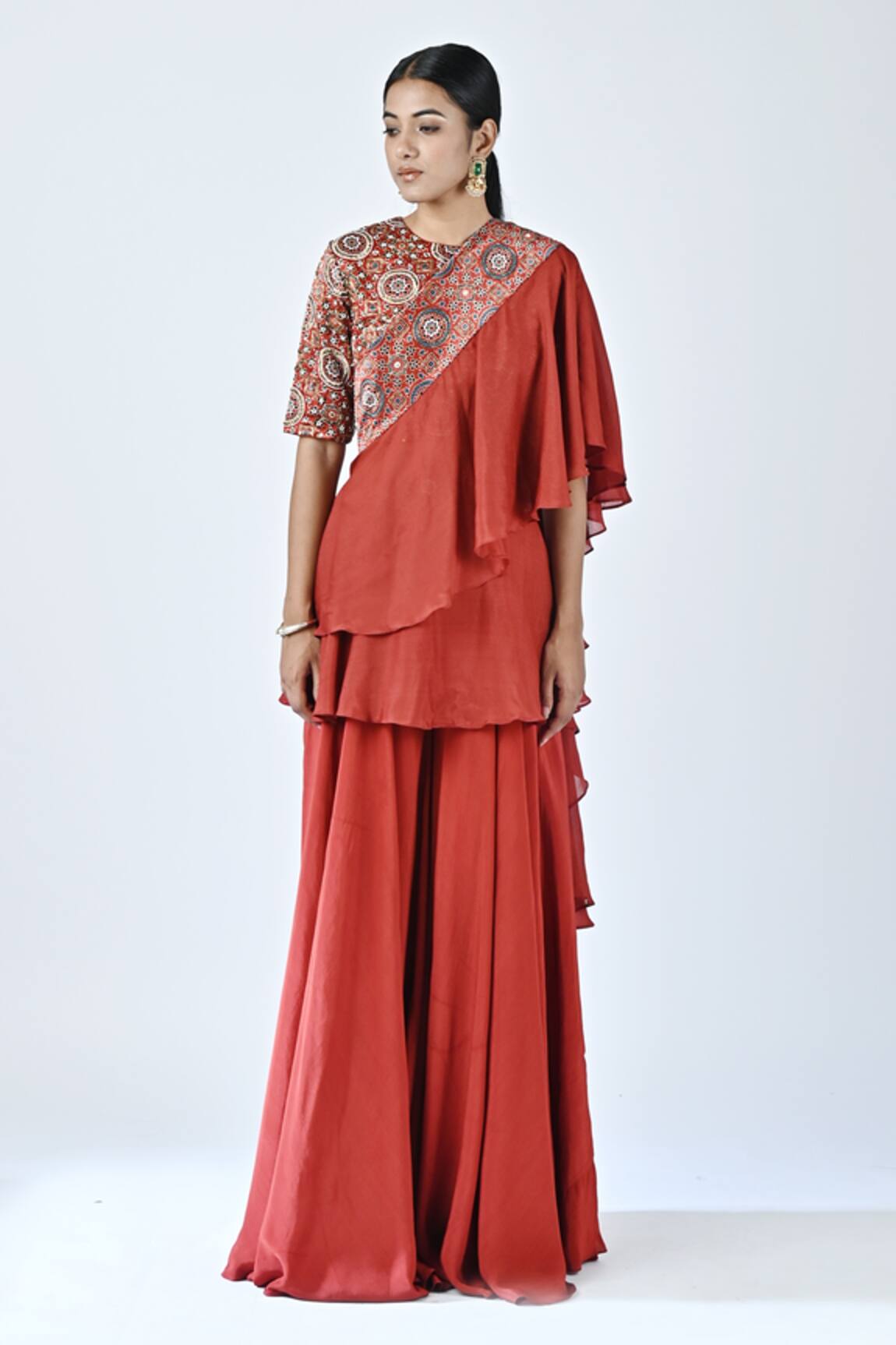 Sejal Kamdar Printed Blouse Flared Pant Set 