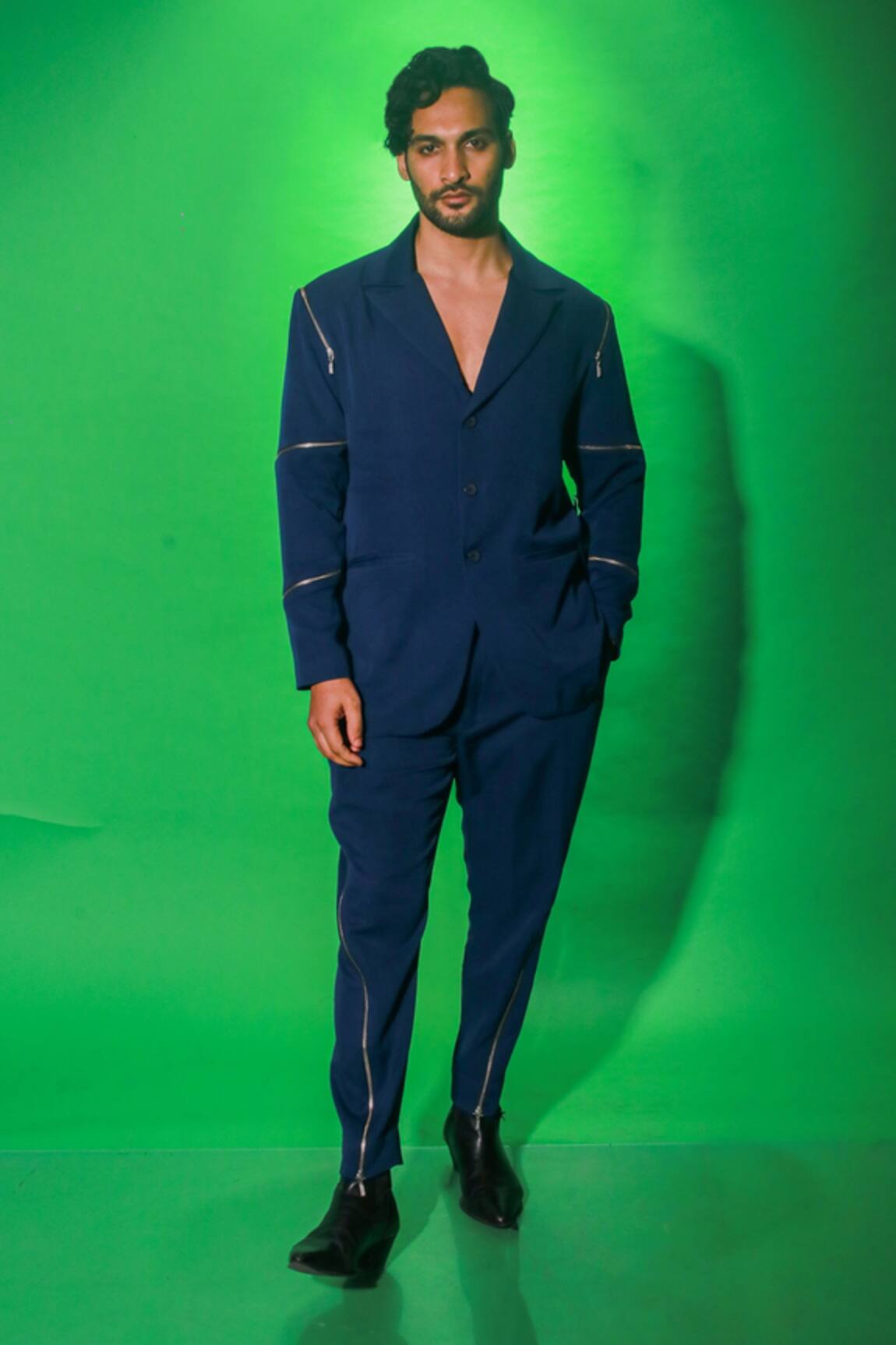 Echke Side Zippered Jacket & Pant Set 