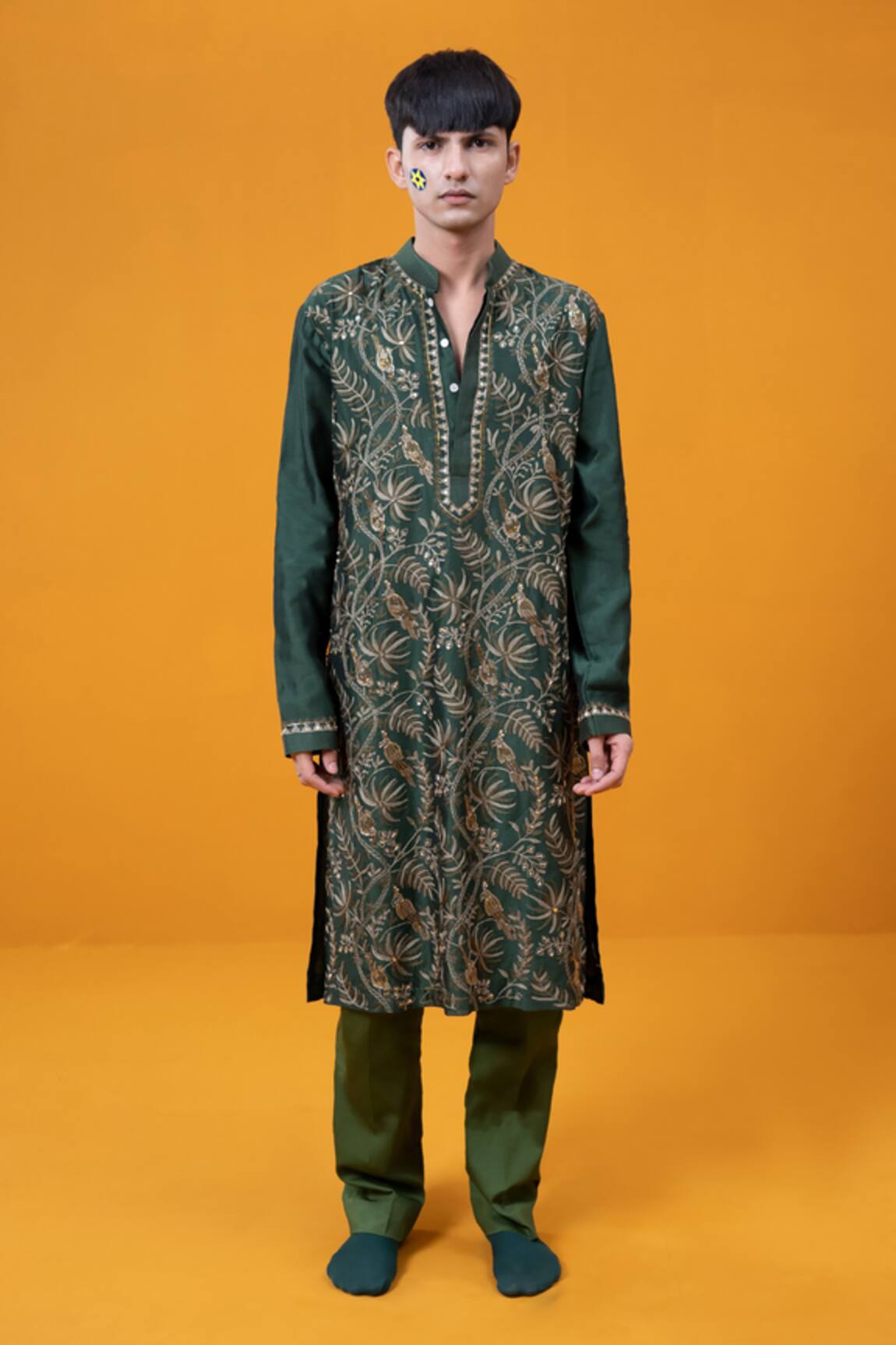 Wabi Sabi By Anshum-Ritesh Parrot Paradise Embroidered Kurta Set