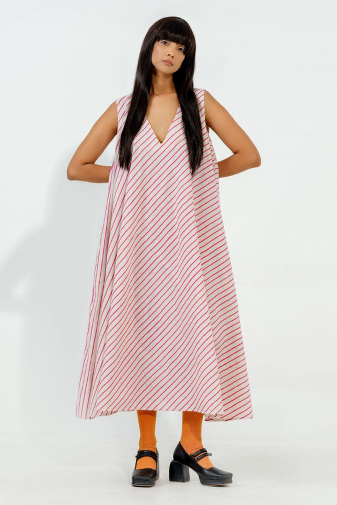 Stoique Soy Stripe Print Dress 