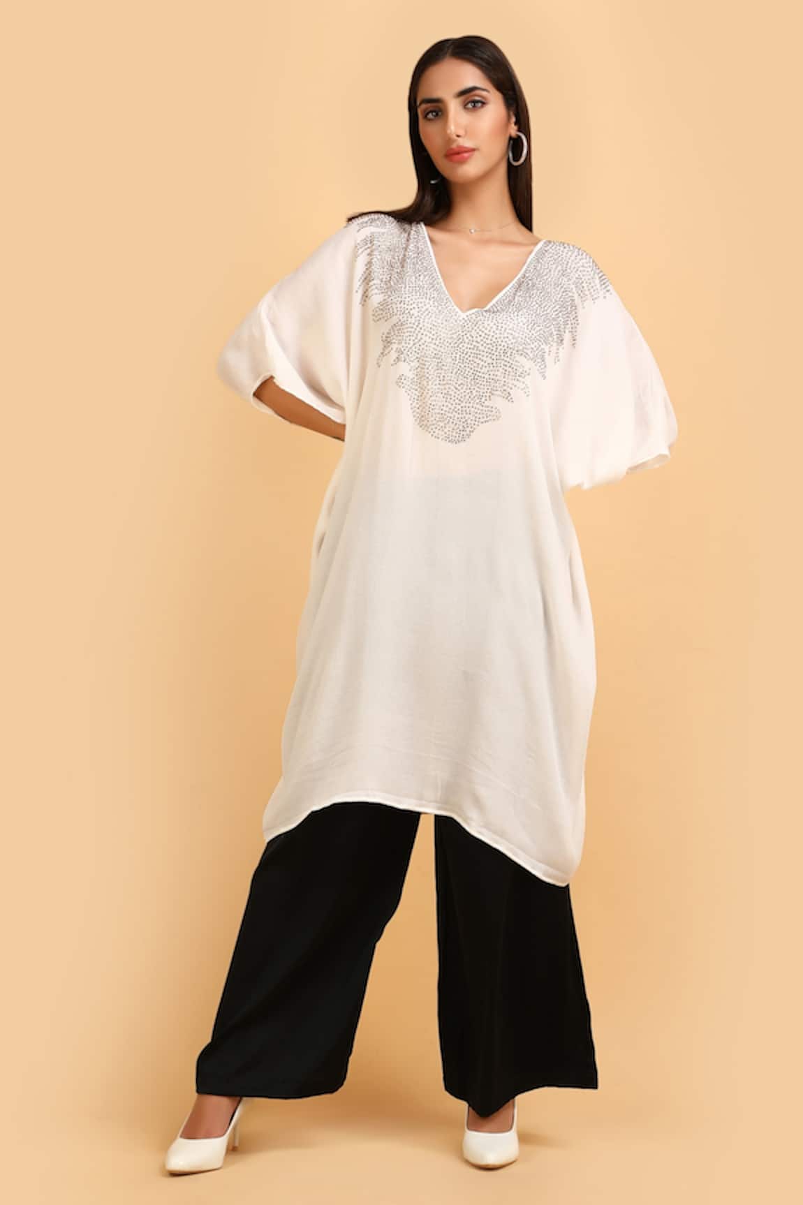 Label Ivish Embellished Kaftan & Trouser Set 