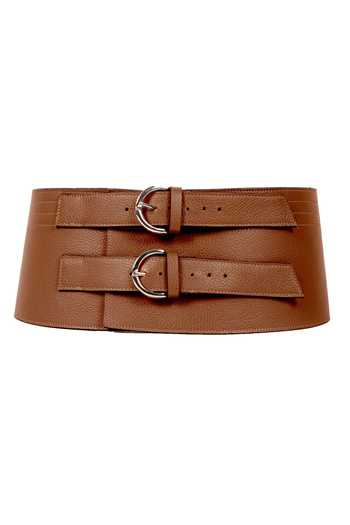 Trov Brown Leather Corset Style Belt 
