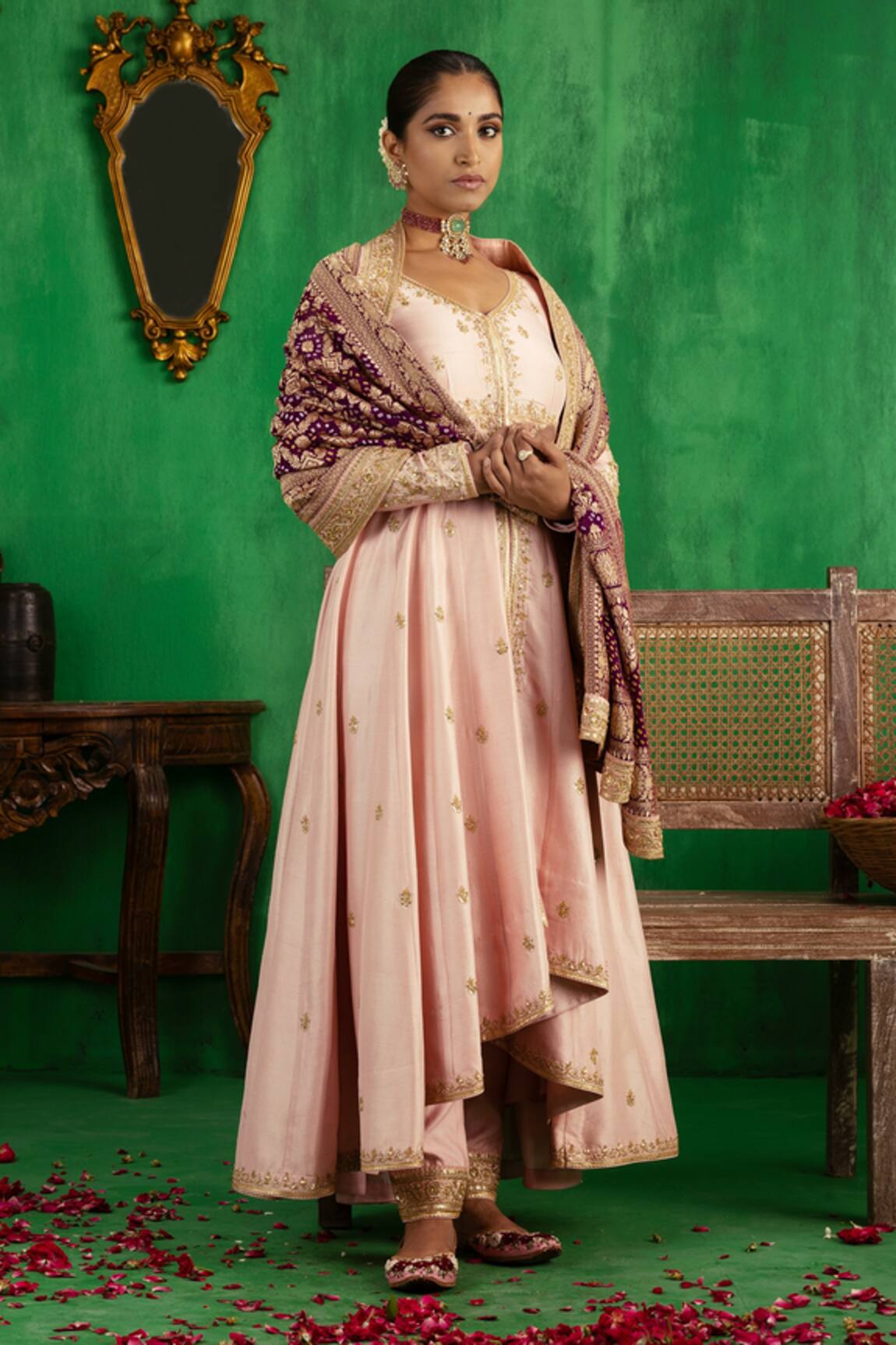 Jigar Mali Chanderi Jacket Pant Set