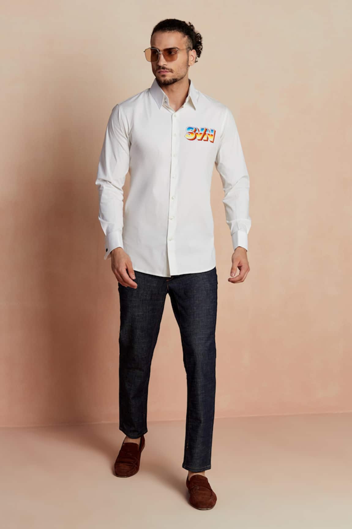 Seven Arcade Cotton Satin Cuff Sleeve Shirt 
