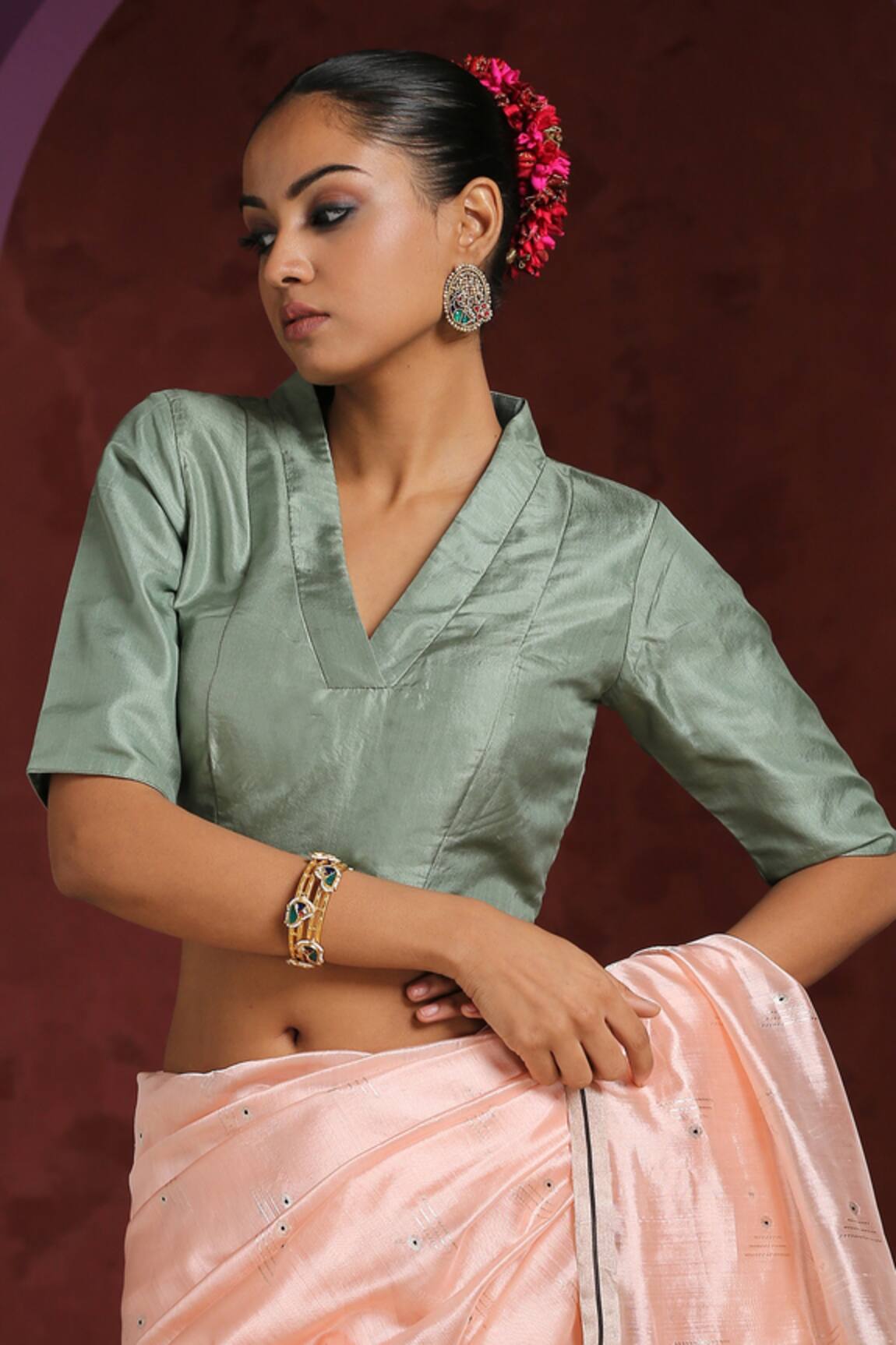 Weaver Story V Neck Blouse 