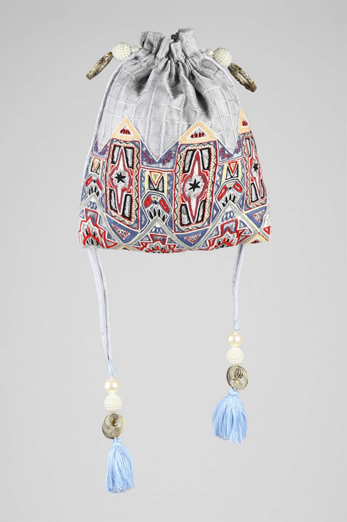 ClutcH'D Velvet Embroidered Potli Bag