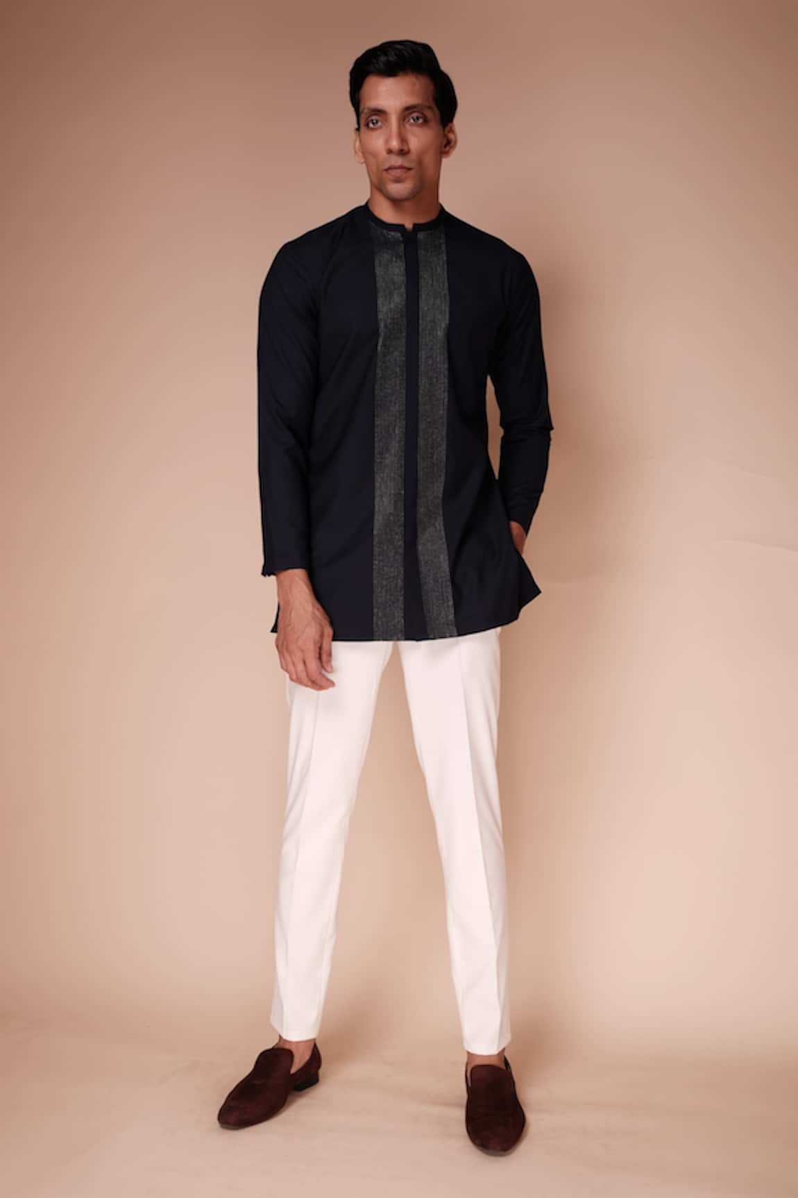 Tisa - Men Embroidered Short Kurta Set