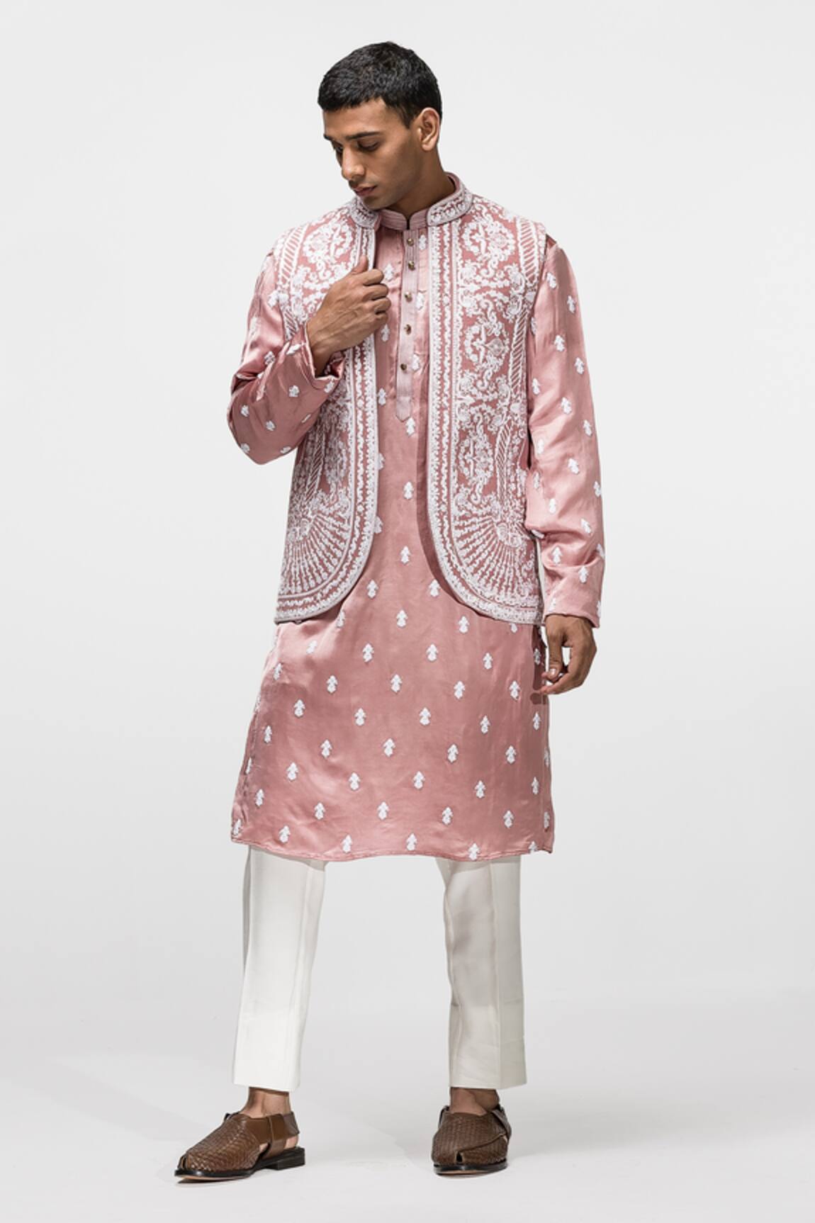 Asuka Floral Dori Work Bundi & Kurta Set