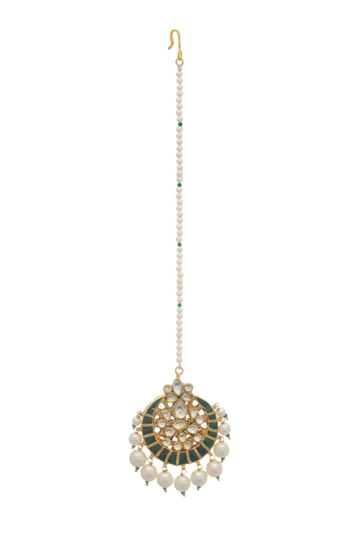 Maisara Pearl Drop Maangtikka