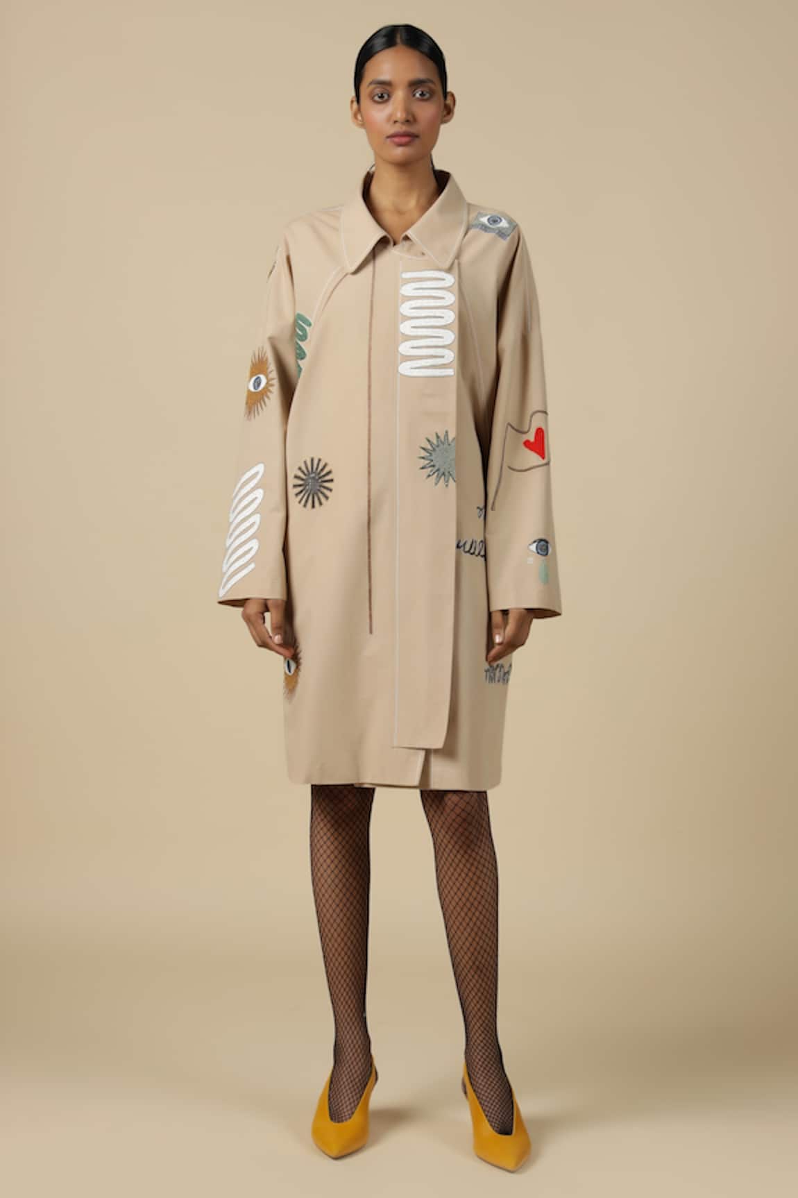 Shahin Mannan Abstract Shapes Oversized Jacket Dress