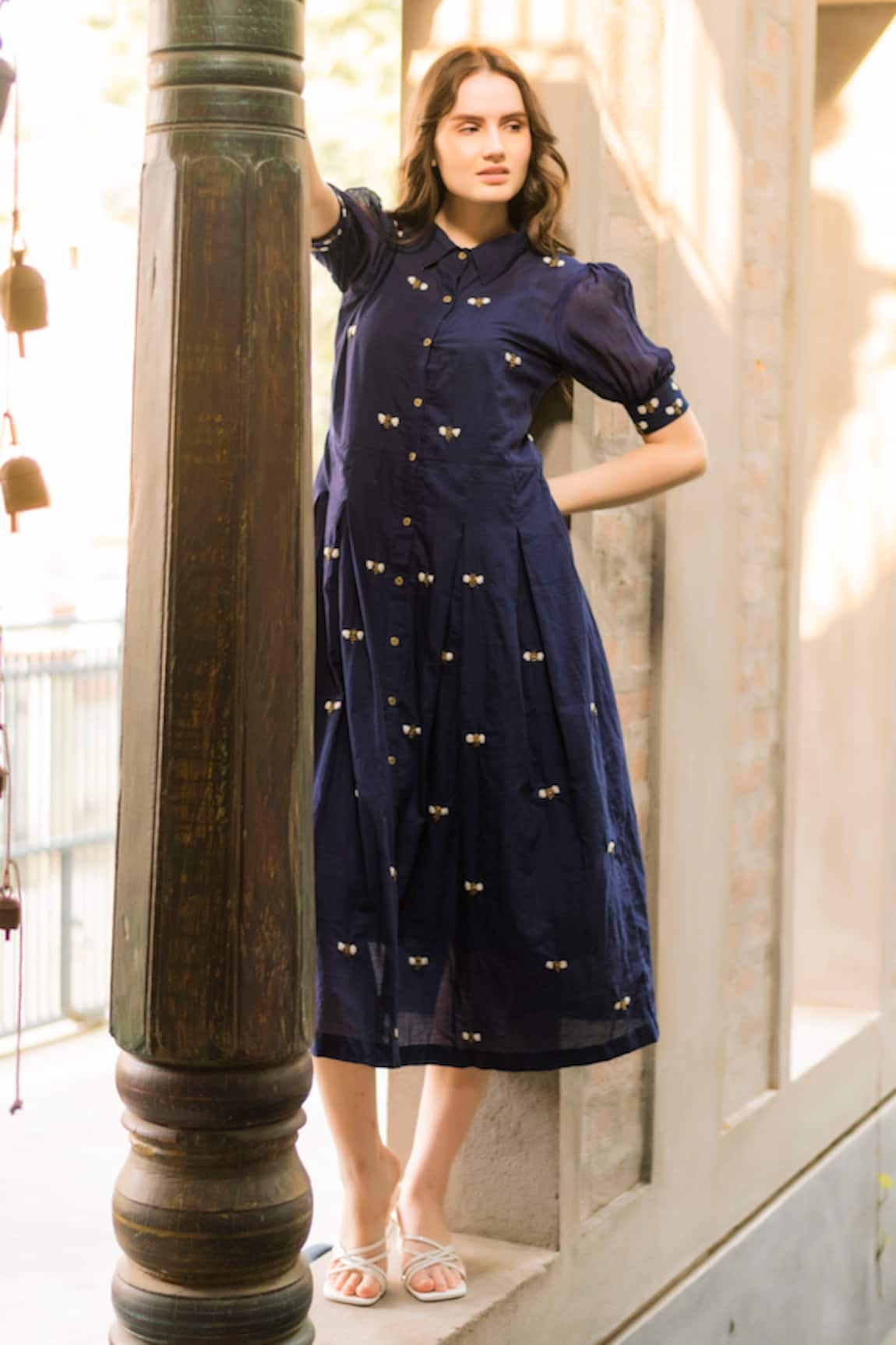 Vaani Beswal Zara Thread Embroidered Midi Dress