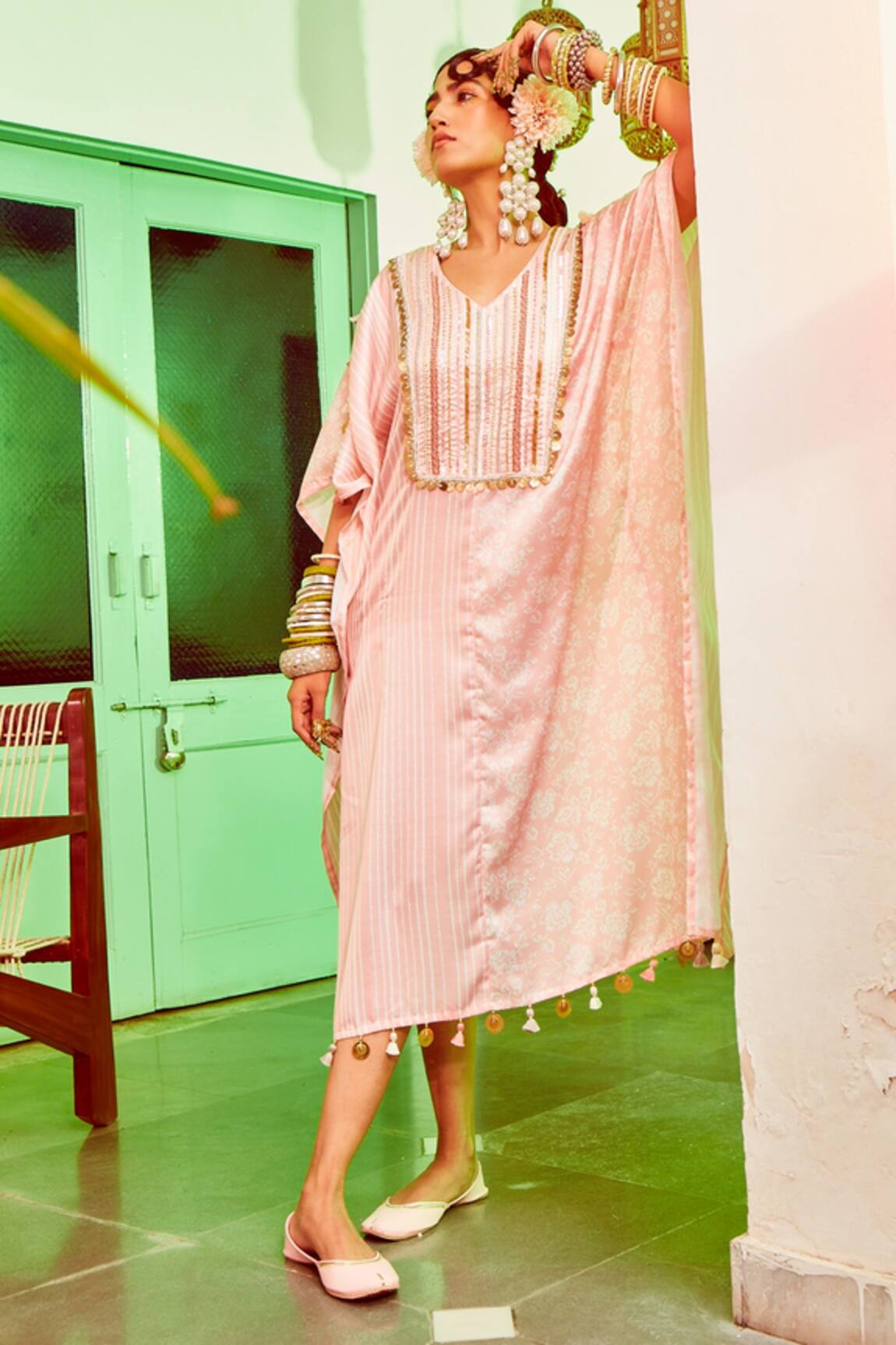 Mona And Vishu Printed Multi Panel Kaftan