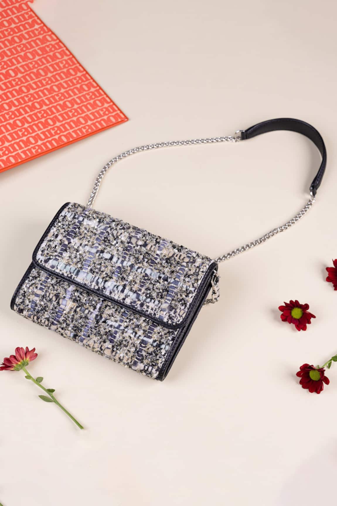 The Leather Garden Plumeria Leather Embellished Bag