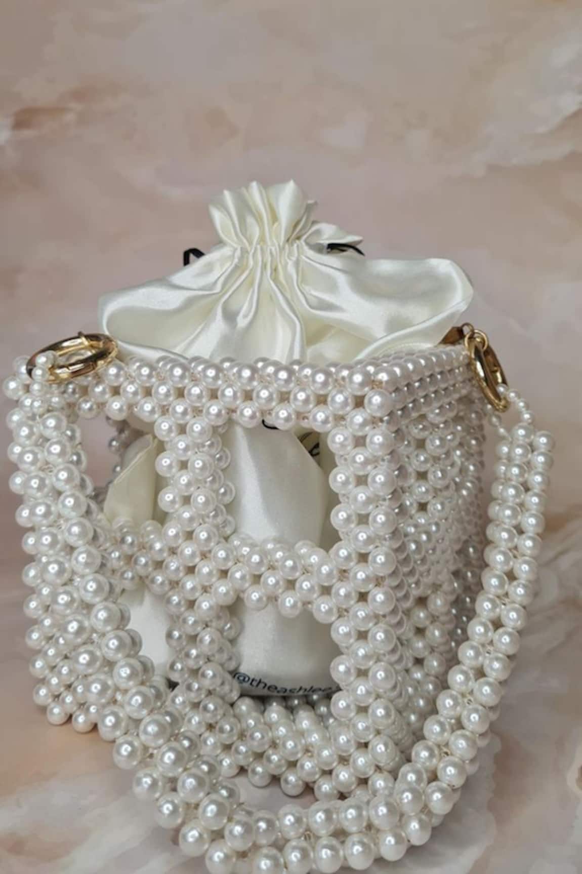 The Ashlee design co. Acrylic Pearl Embellished Bag