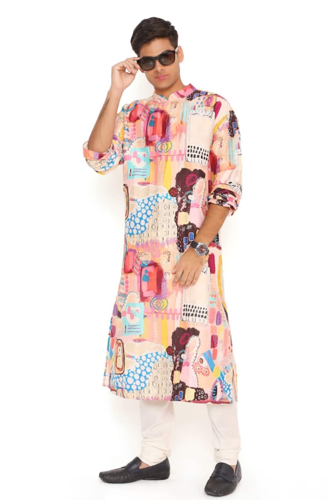 PS Men by Payal Singhal Trance Print Kurta Set