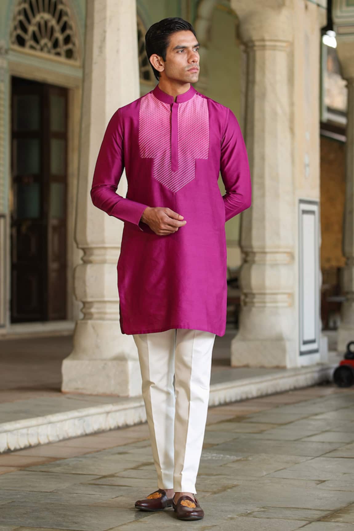 Raw & Rustic By Niti Bothra Banarasi Chanderi Silk Kurta 