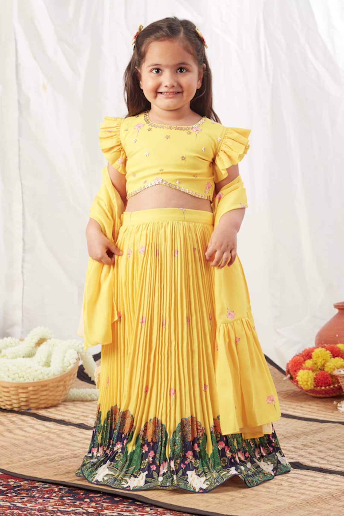 Vivedkids Pleated Lehenga Set 