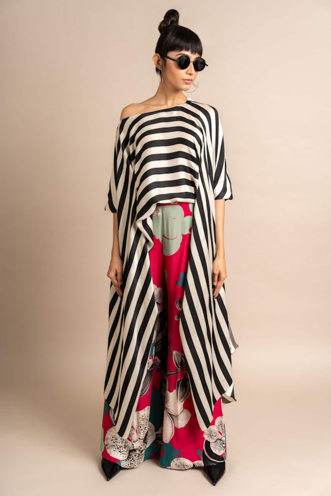 Nupur Kanoi Printed Off Shoulder Top & A-Line Pant Set 