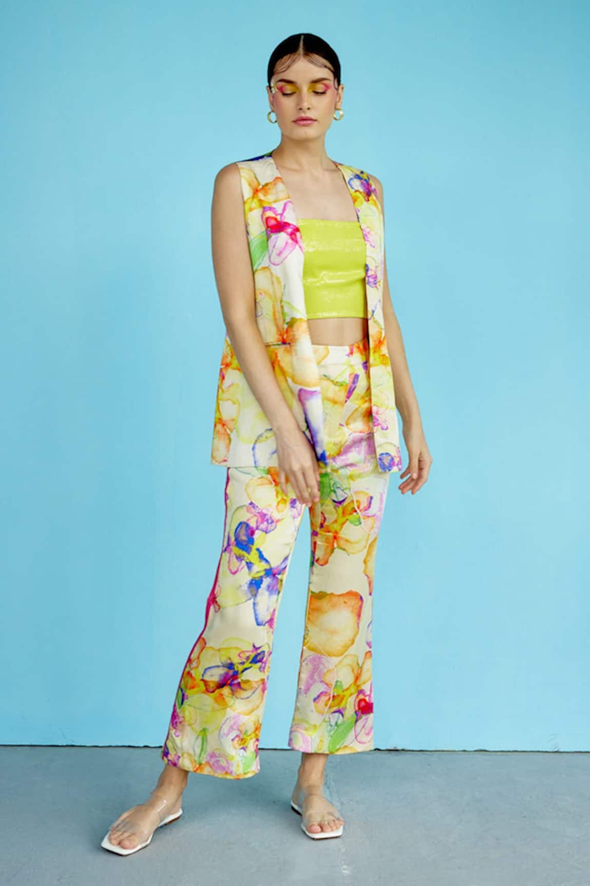 Garima Bindal Eden Floral Print Jacket & Pant Set