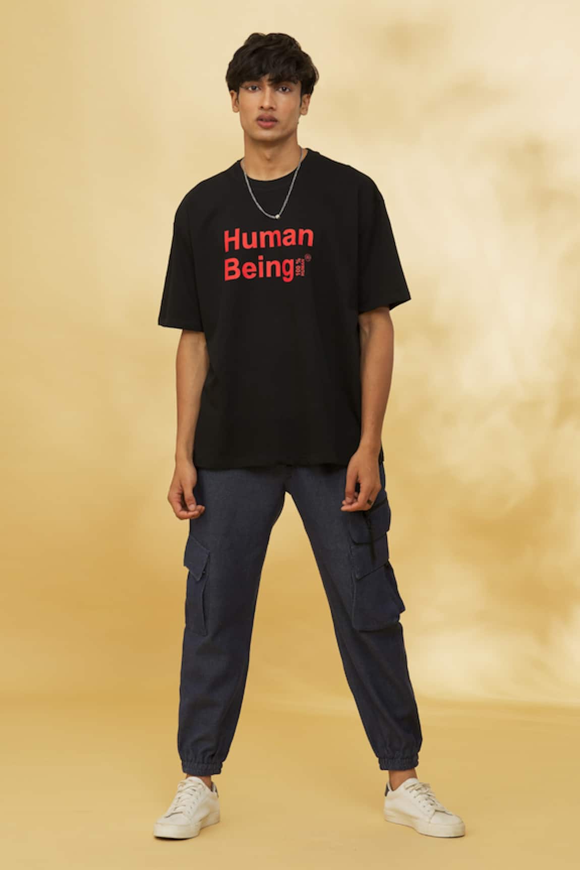 Theorem Human Being Print Half Sleeve T-Shirt