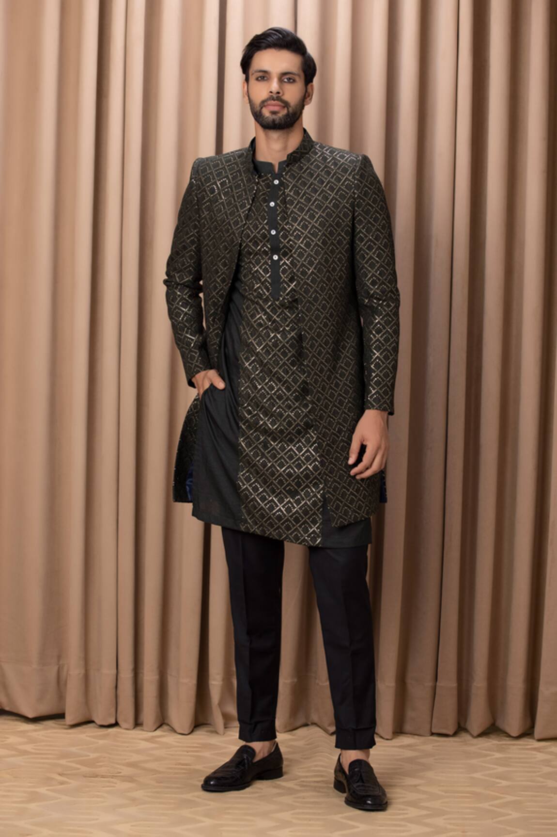 Ankit V Kapoor Ranjha Embroidered Jacket With Kurta Set