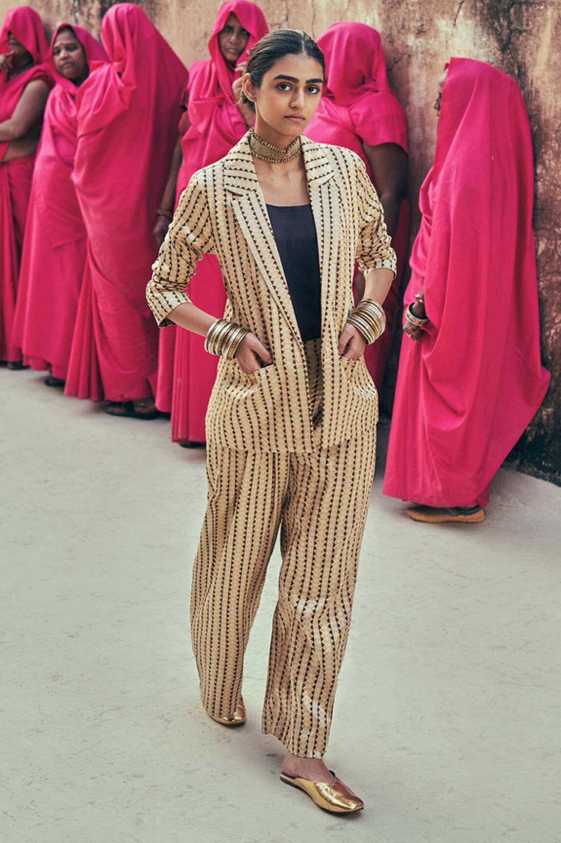 Taisha Geometric Hand Woven Jacket