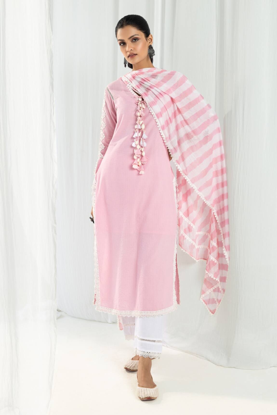 Roze Eden Front Tasselled Kurta Set