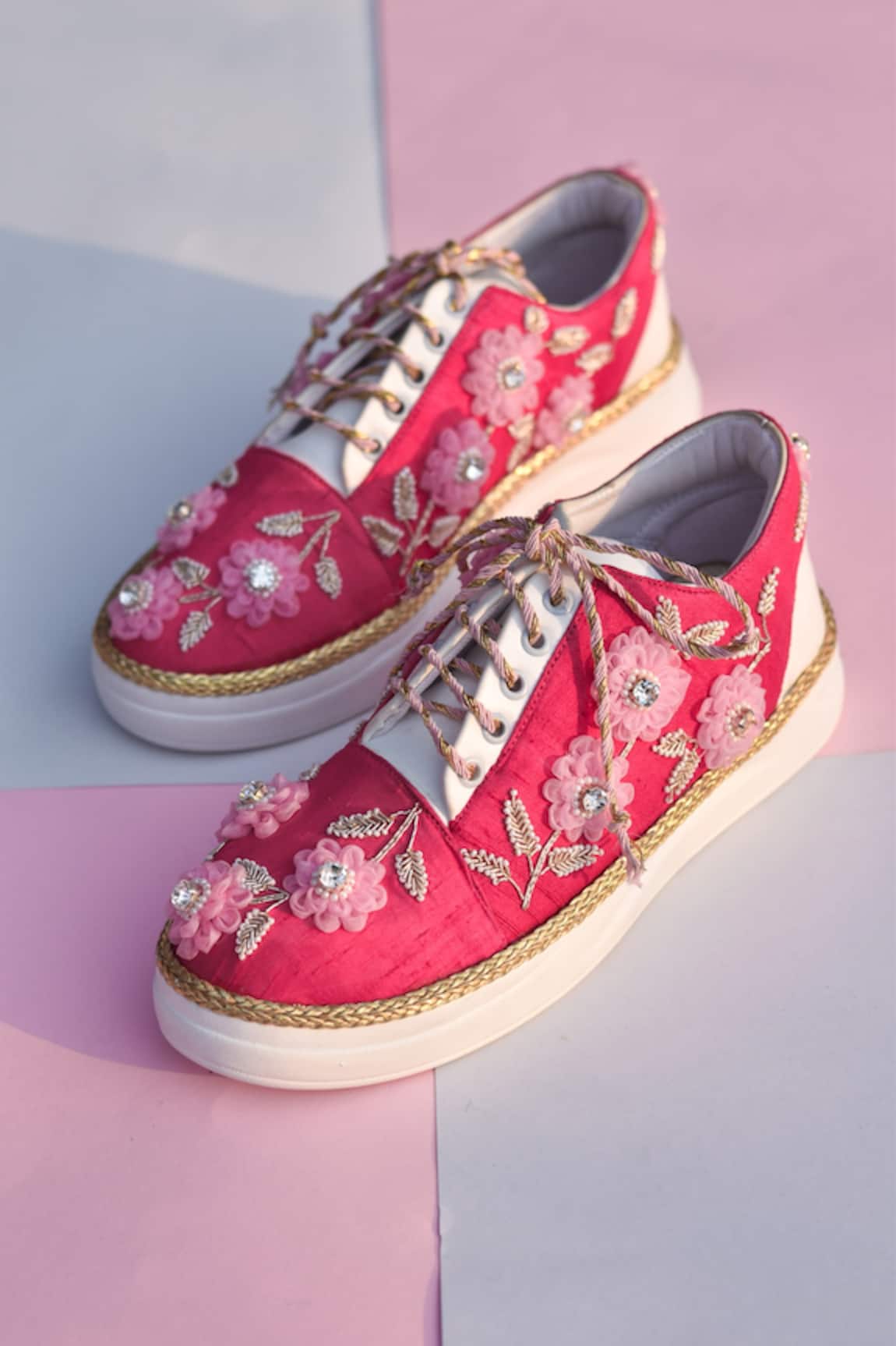 Around Always Carina Floral Bead Embroidered Sneakers