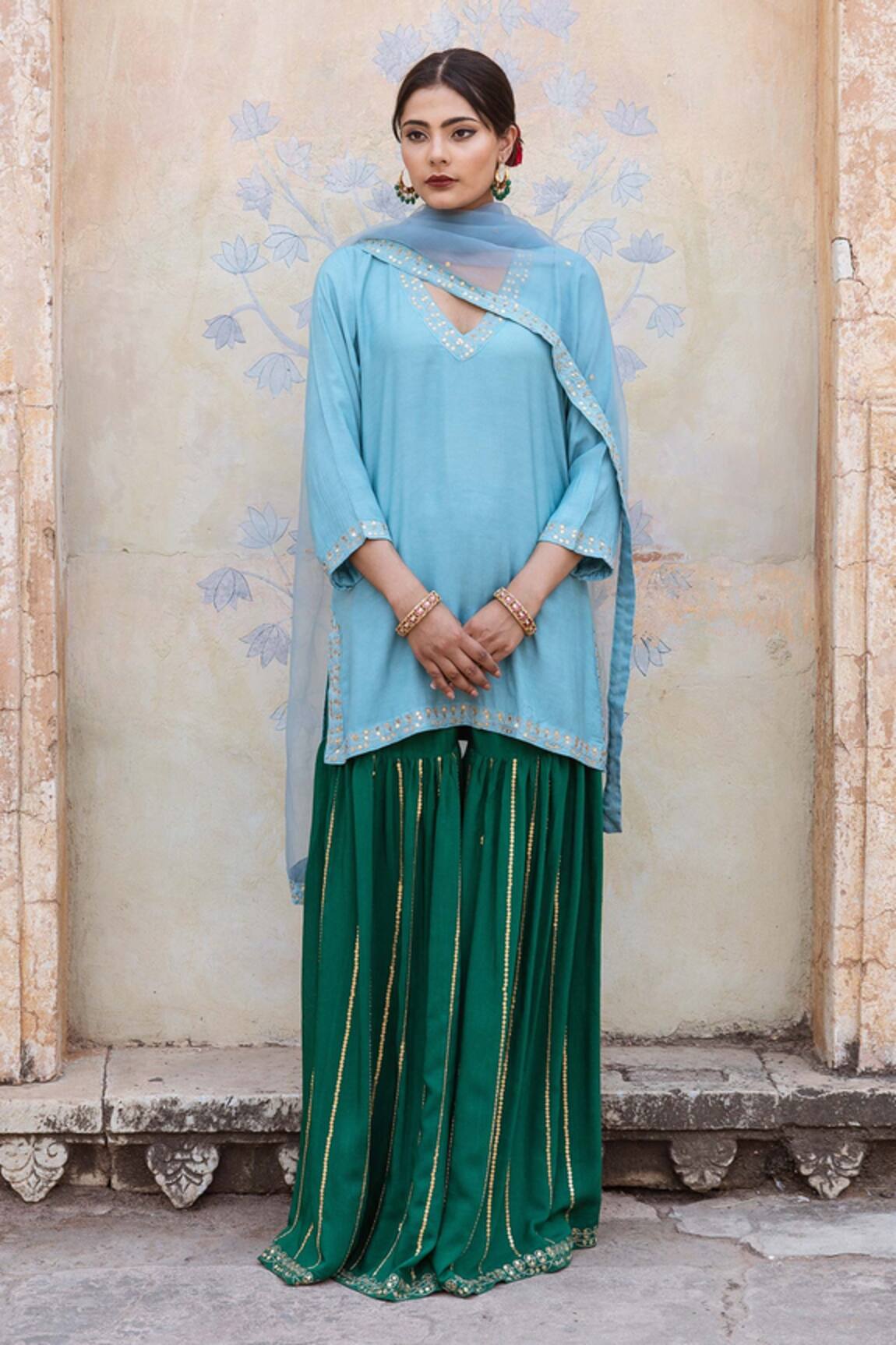 Gulabo Jaipur Umrao Hand Embroidered Sharara Set