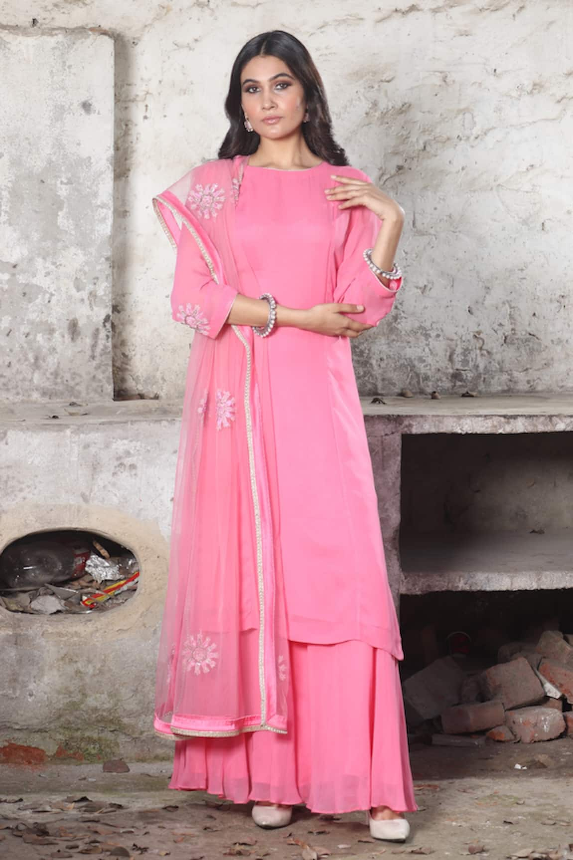 house of mithi kalra Solid Kurta Sharara Set