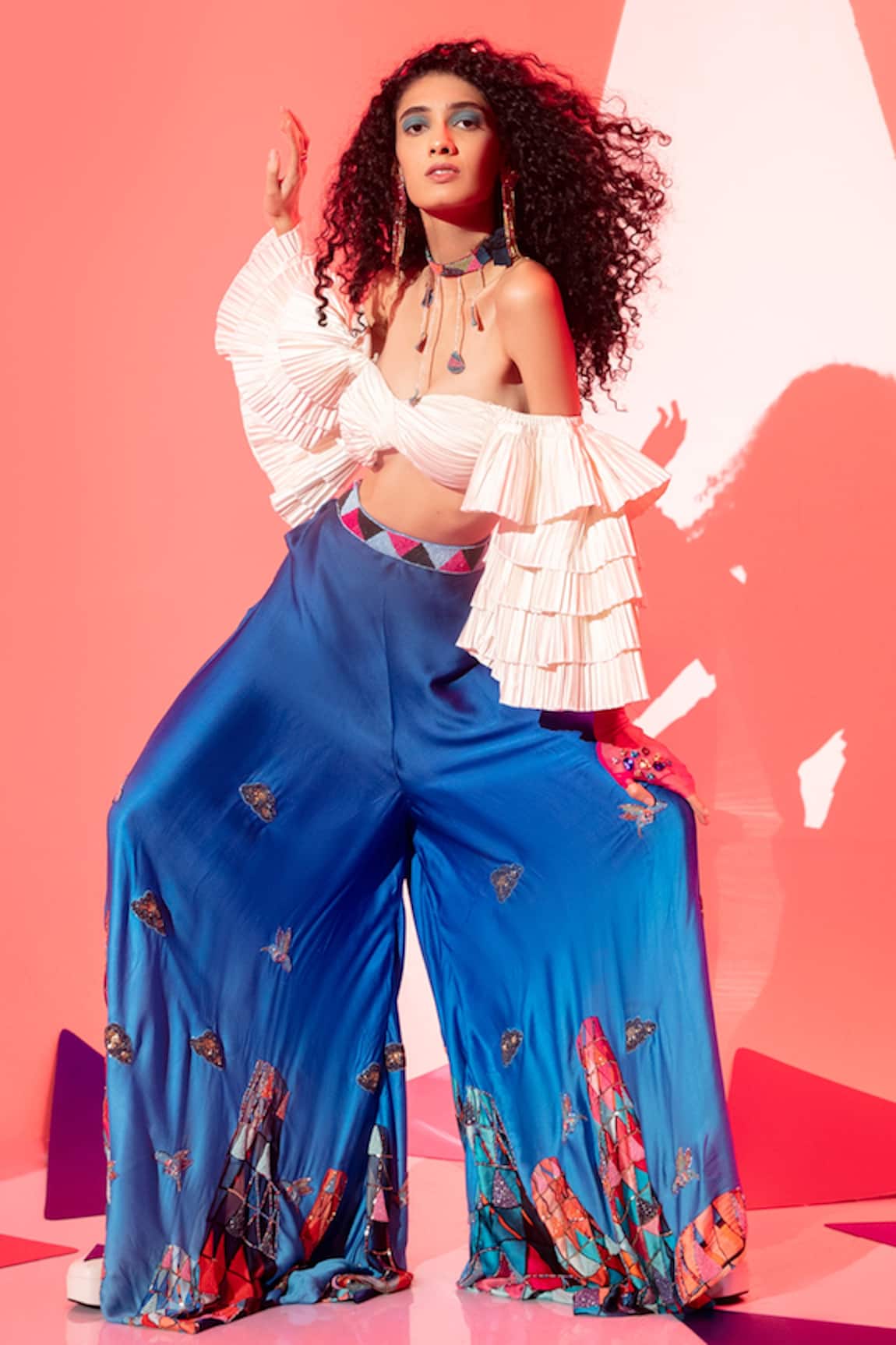 Esha L Amin Building Print Flared Pant 