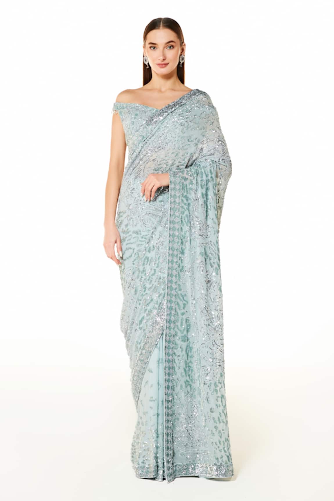 Rabani & Rakha Zaynab Hand Embroidered Saree With Blouse 