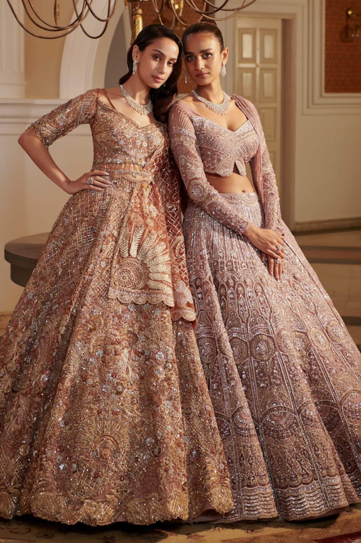 Adaara Couture Floral Hand Embroidered Bridal Lehenga Set