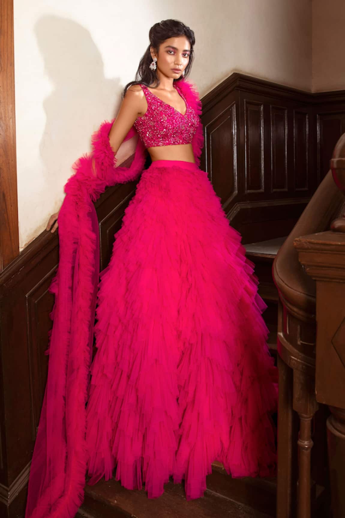 Nadine Dhody Chloe Ruffled Lehenga Set 