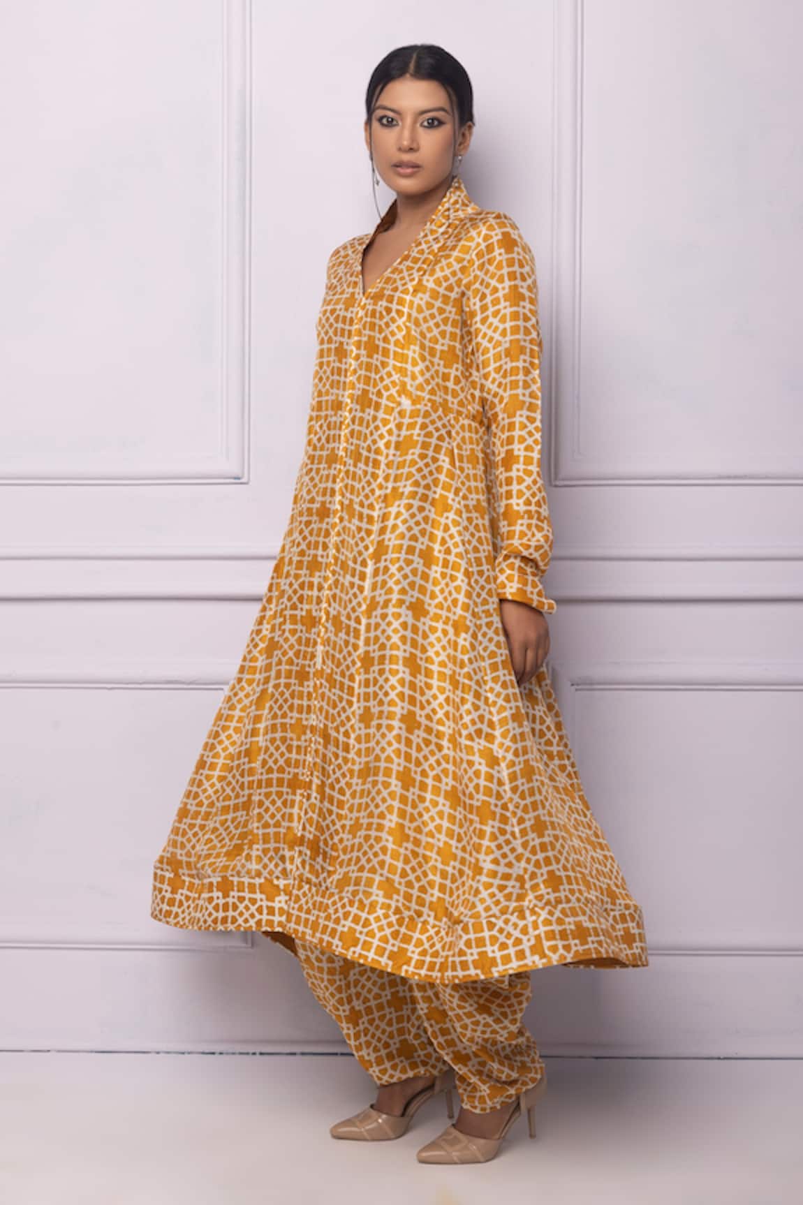 Buy Jaipur Kurti Women Yellow Floral Straight Cotton Kurta Online