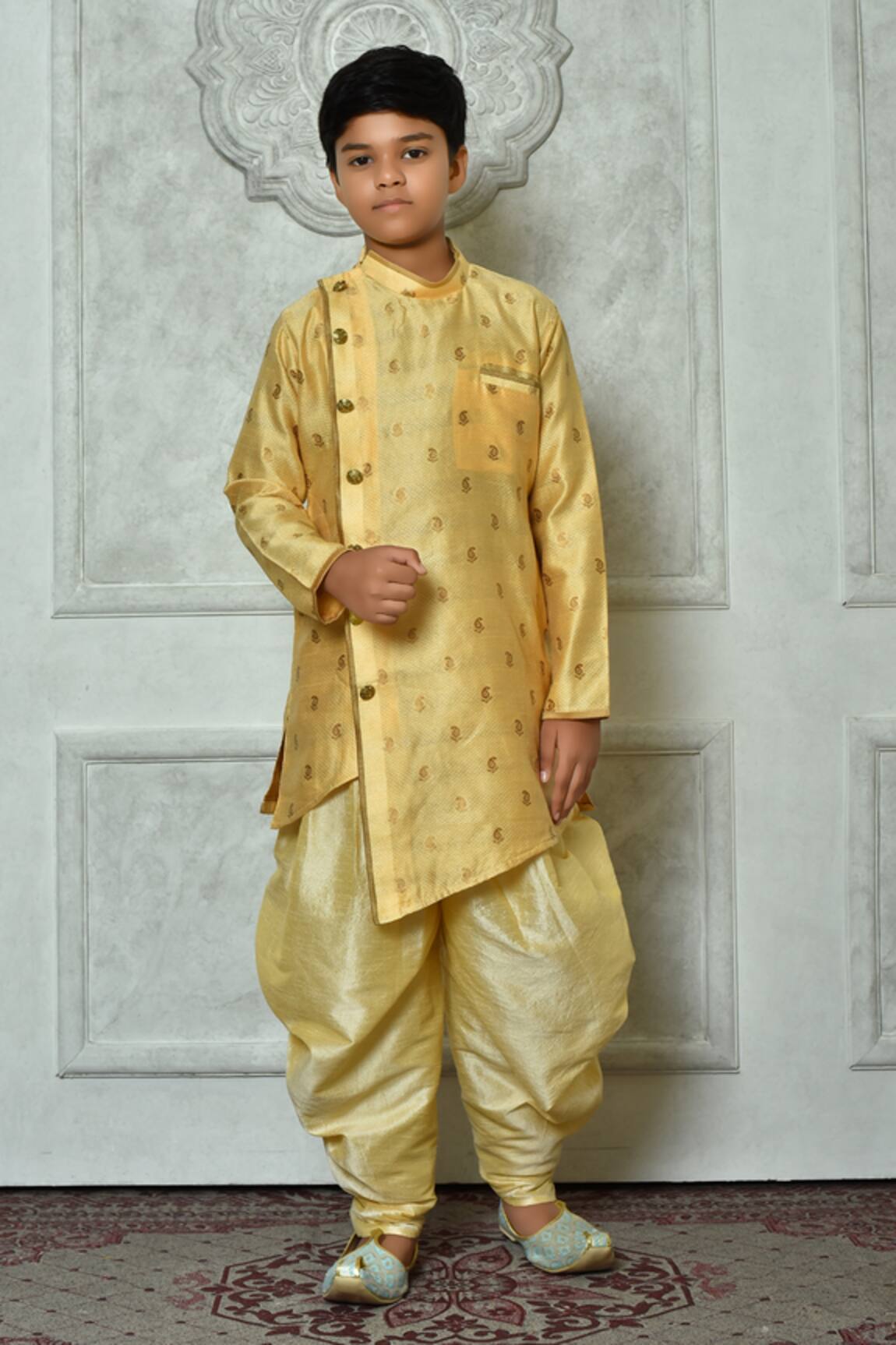 Petite Pomme Paisley Pattern Kurta & Patiala Pant Set 