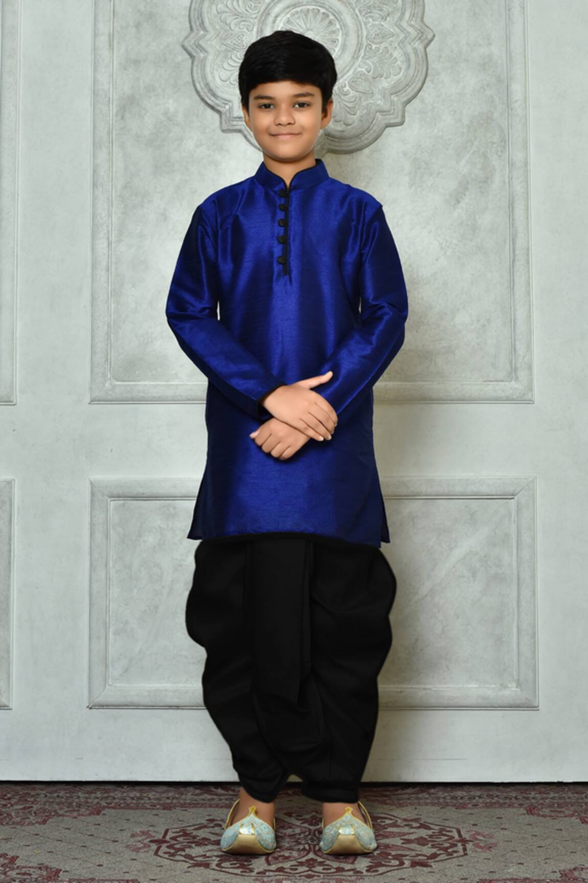 Arihant Rai Sinha Kurta & Black Pleated Dhoti Pant Set 