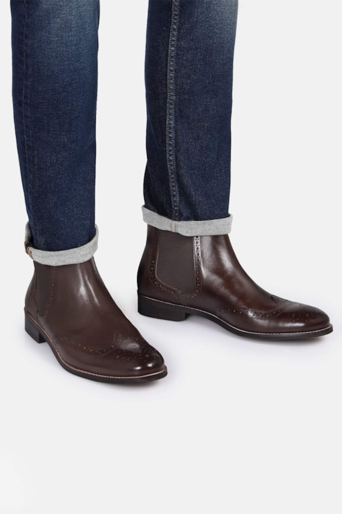Hats Off Accessories Leather Burnish Chelsea Boots
