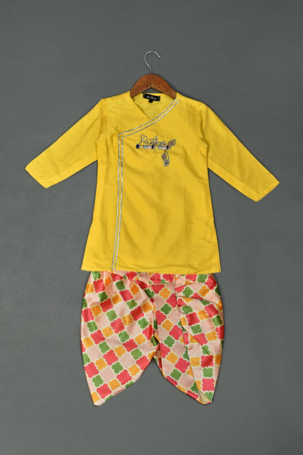 Maaikid Krishna & Flute Embellished Kurta Set 