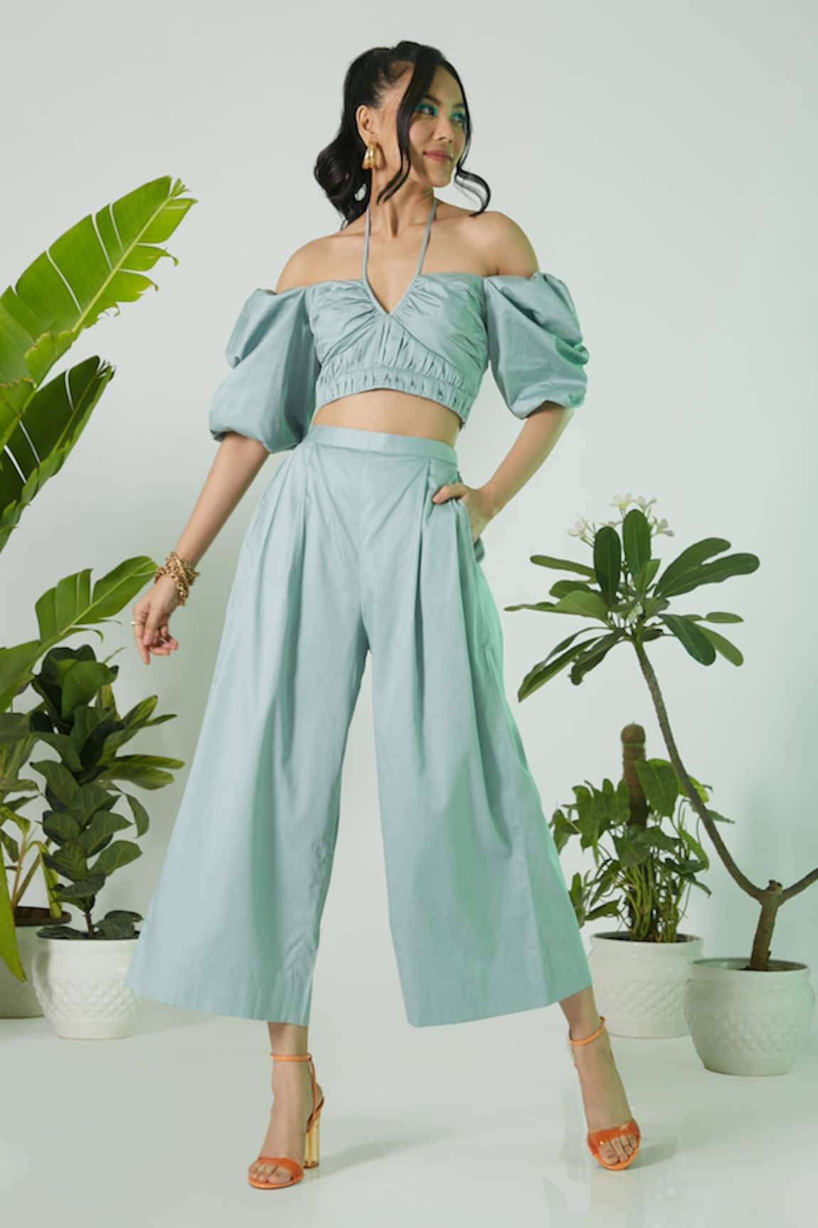 Ekastories The Mojo Gathered Blouse & Pant Set 
