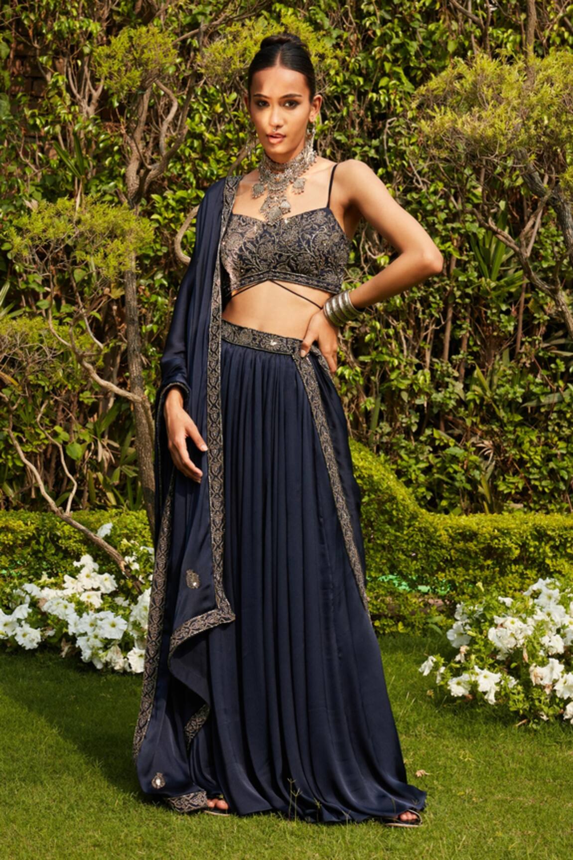 Bohame Aida Border Embroidered Lehenga Set