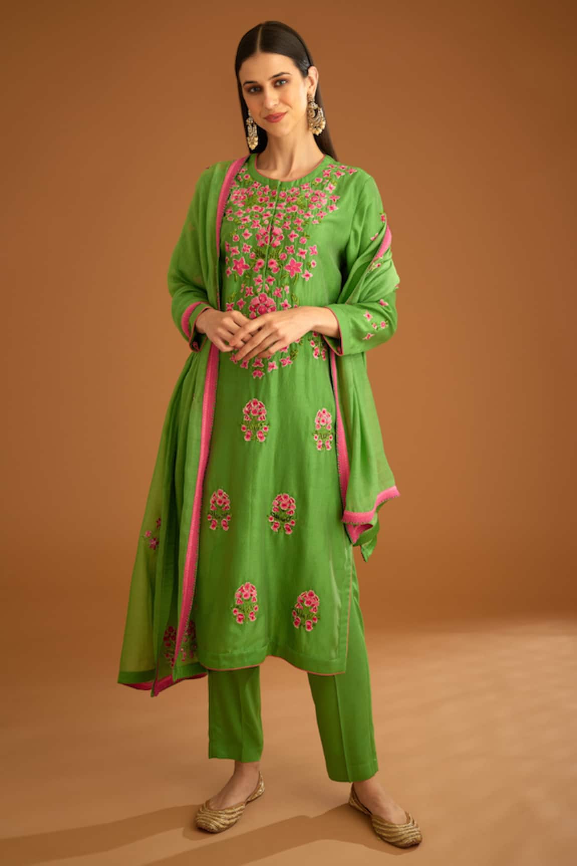 Shyam Narayan Prasad Chanderi Embroidered Kurta Set