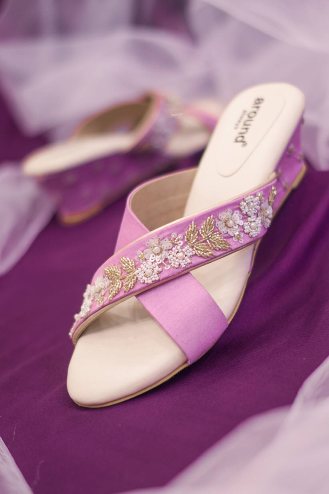 Around Always June Glass Bead Embroidered Wedges 