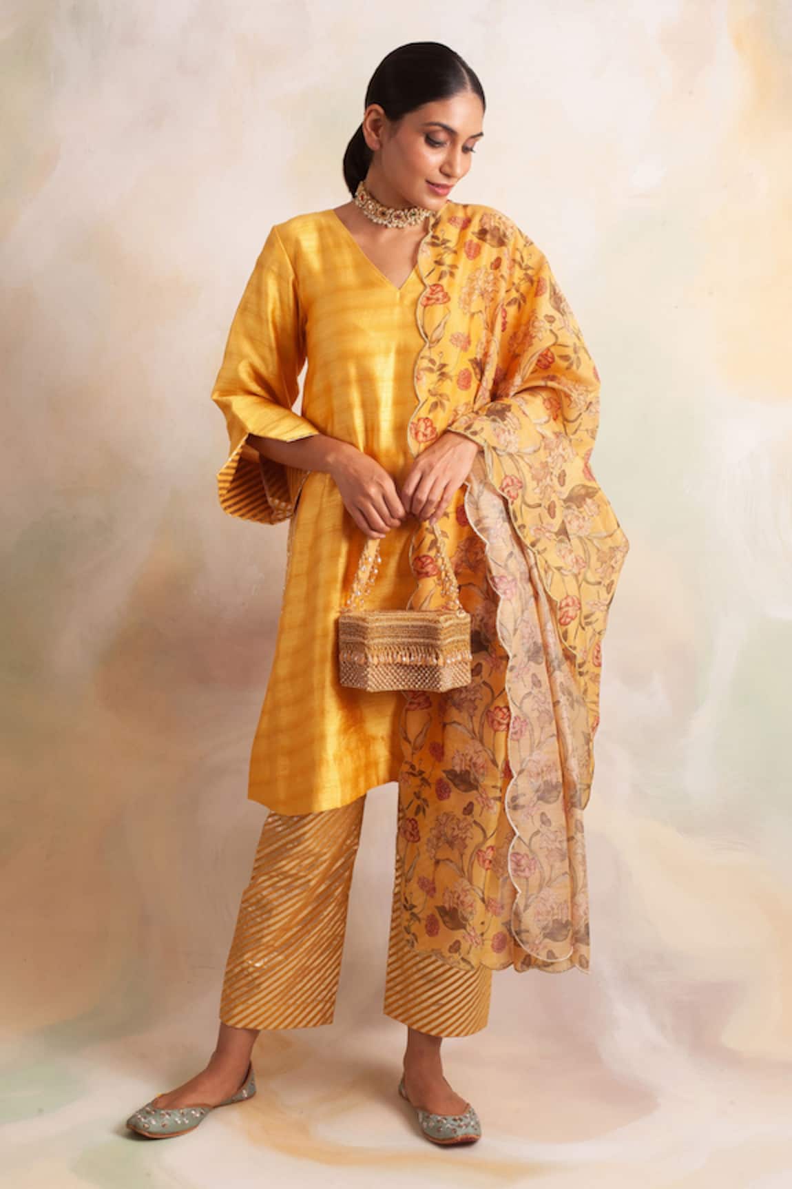 Palak & Mehak Stripe Pattern Kurta Set 