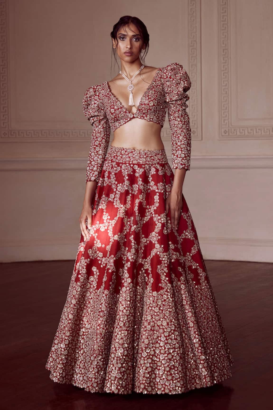 Mrunalini Rao Cherry Blossom Neya Embroidered Bridal Lehenga With Blouse