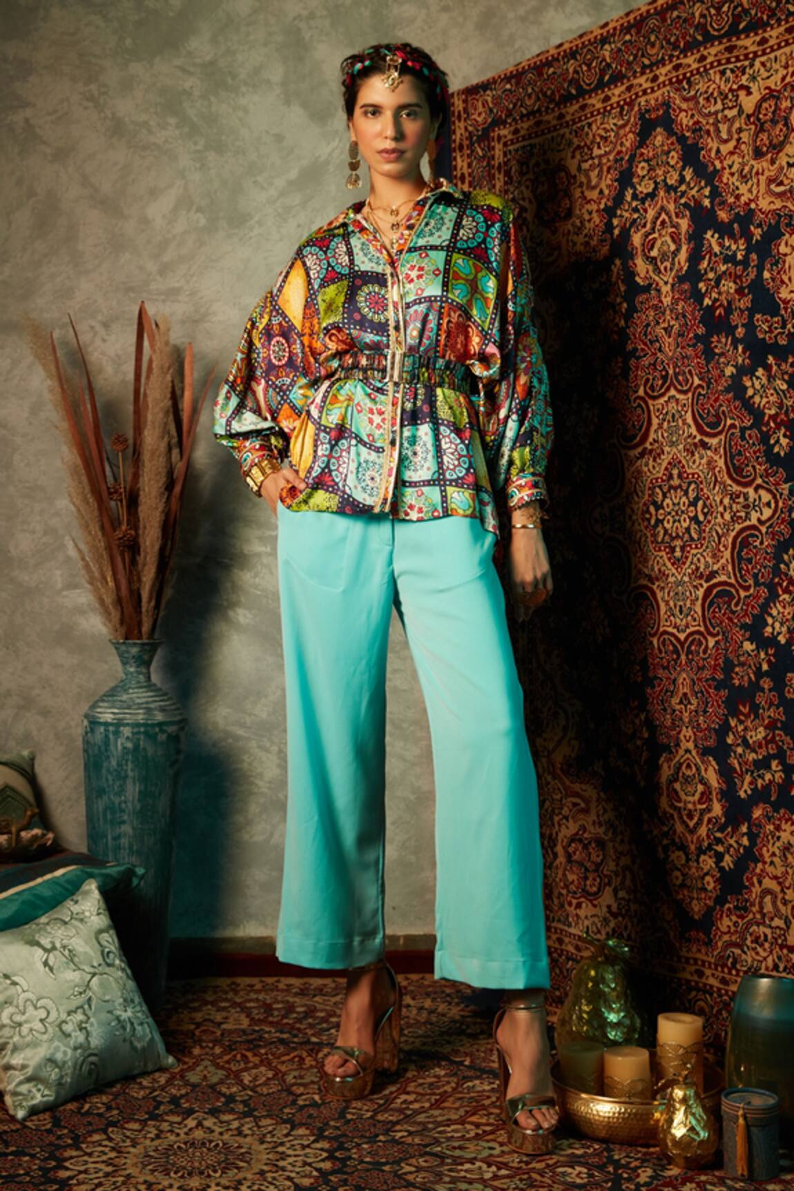 Esha L Amin Solid Straight Pant 