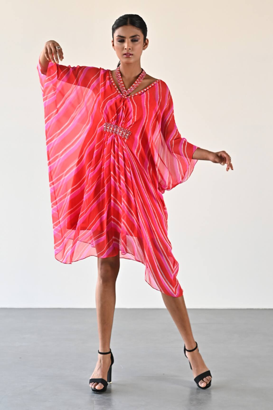 K-Anshika Front Gathered Kaftan Dress 